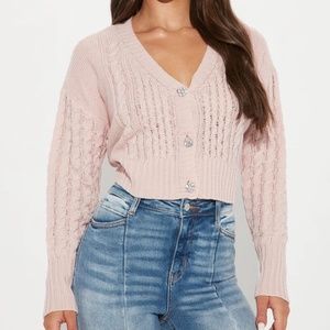 Rhinestone Button Cardigan in Blush | Size X-Large  | NEW 💎💕
